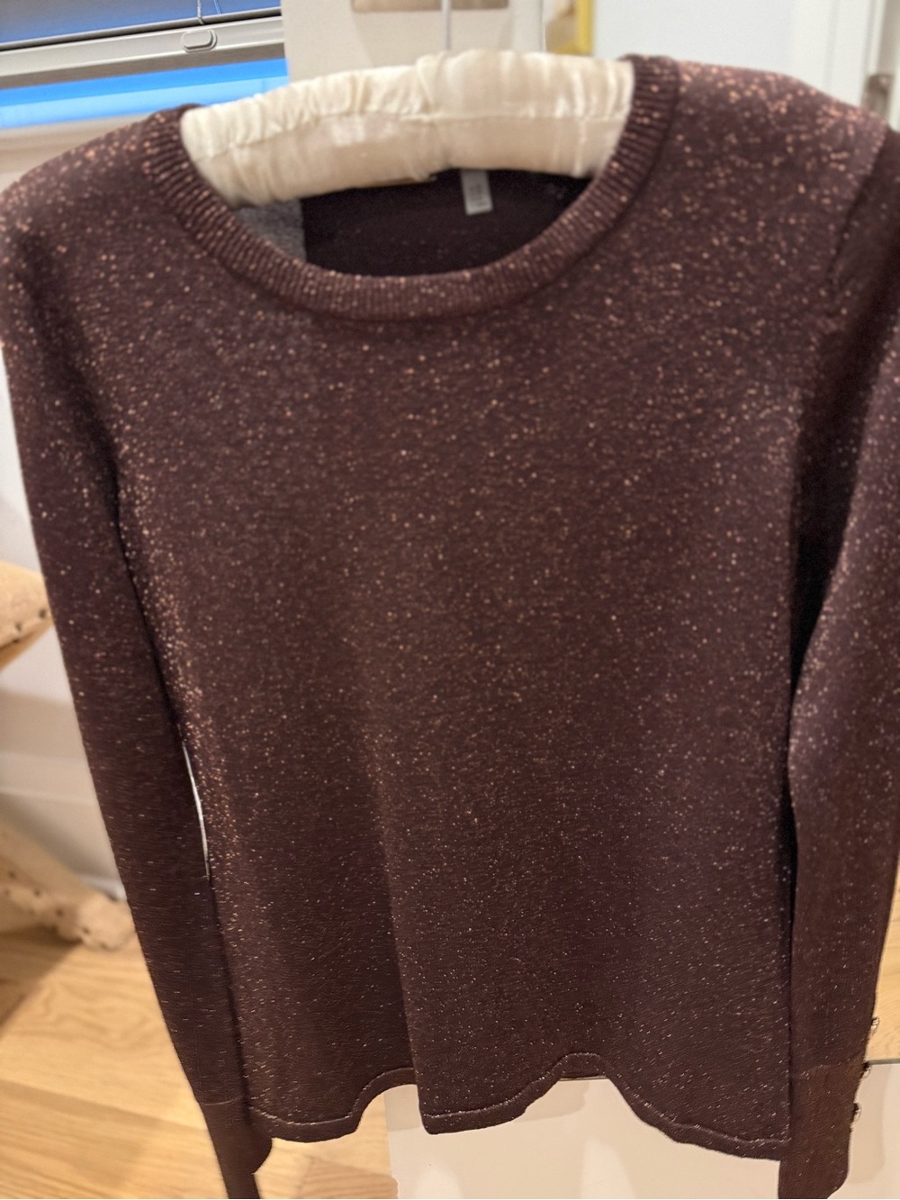Elie Tahari Brown Flecked Crewneck Sweater